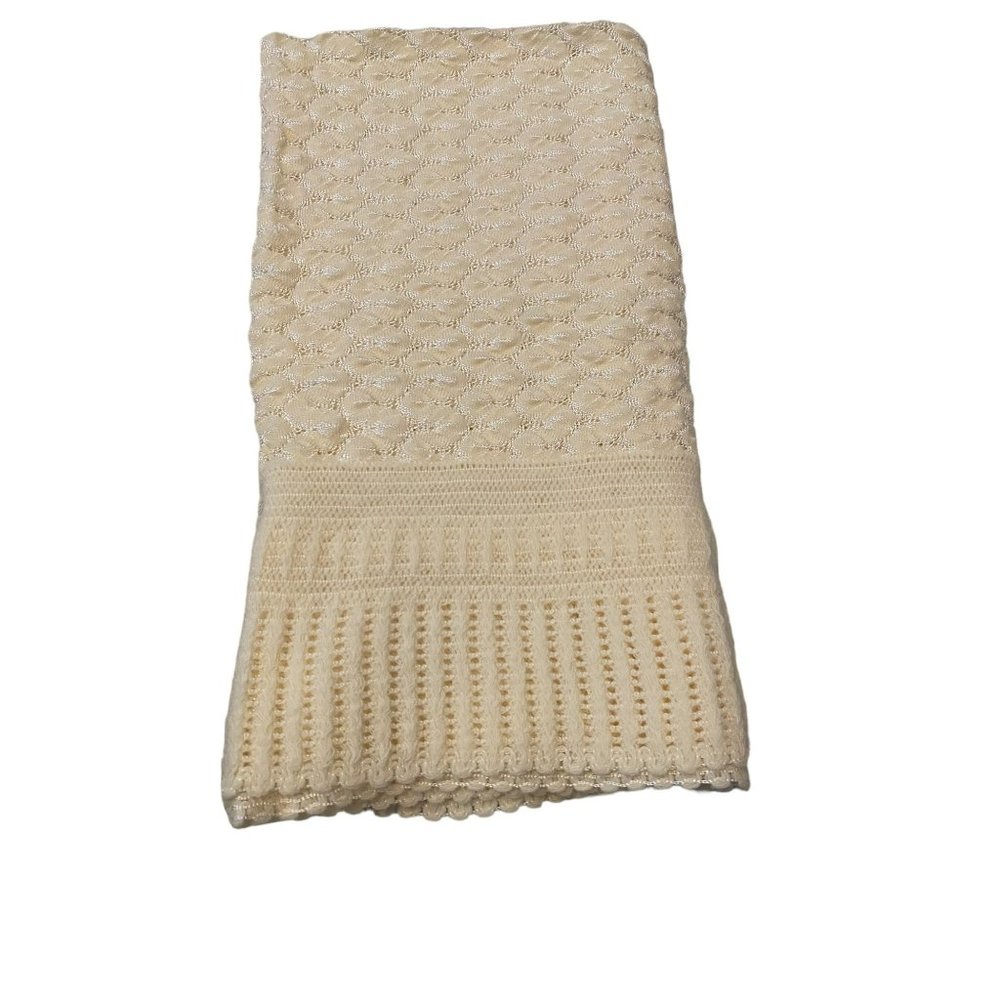 Vintage Butter Cream Textured Baby Blanket